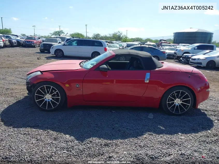 2004 Nissan 350Z Touring VIN: JN1AZ36AX4T005242 Lot: 44934050