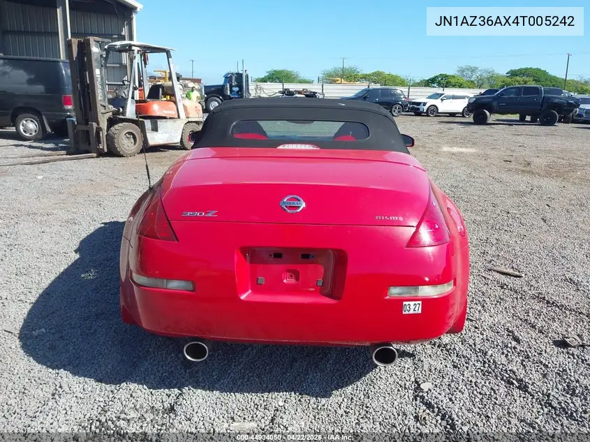 2004 Nissan 350Z Touring VIN: JN1AZ36AX4T005242 Lot: 44934050