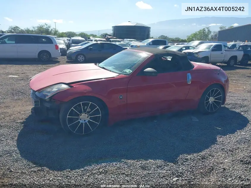 2004 Nissan 350Z Touring VIN: JN1AZ36AX4T005242 Lot: 44934050