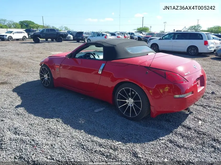 2004 Nissan 350Z Touring VIN: JN1AZ36AX4T005242 Lot: 44934050