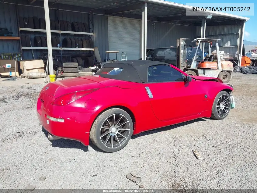 2004 Nissan 350Z Touring VIN: JN1AZ36AX4T005242 Lot: 44934050