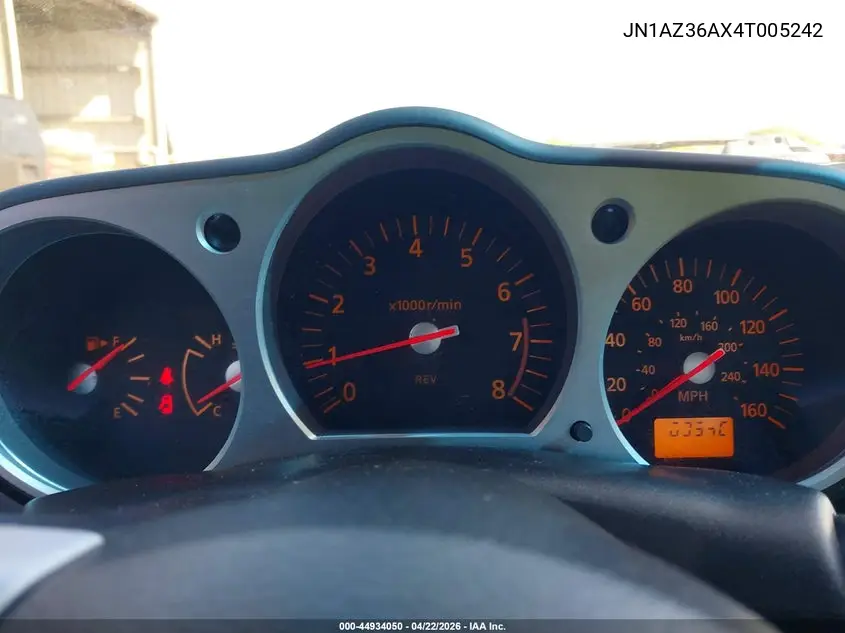 2004 Nissan 350Z Touring VIN: JN1AZ36AX4T005242 Lot: 44934050