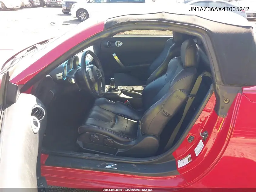 2004 Nissan 350Z Touring VIN: JN1AZ36AX4T005242 Lot: 44934050