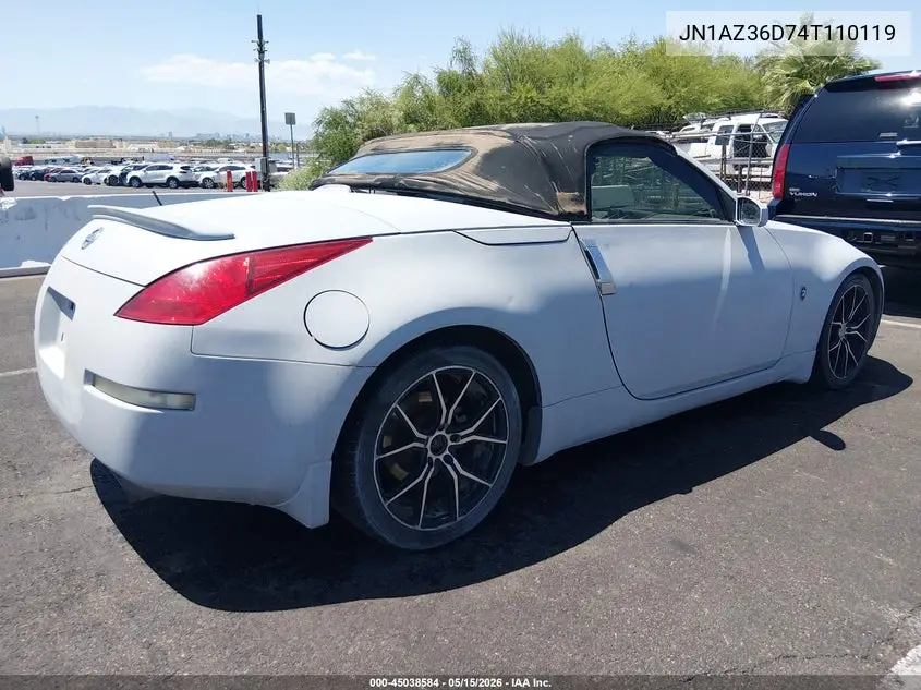 2004 Nissan 350Z Enthusiast VIN: JN1AZ36D74T110119 Lot: 45038584
