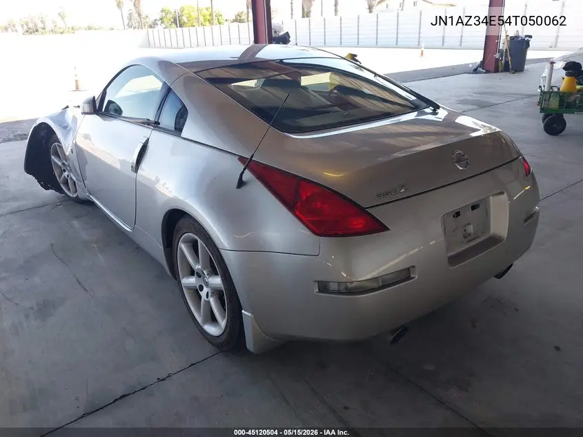2004 Nissan 350Z Performance VIN: JN1AZ34E54T050062 Lot: 45120504