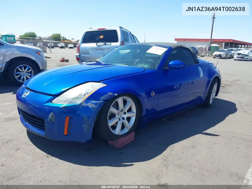 2004 Nissan 350Z Touring VIN: JN1AZ36A94T002638 Lot: 45200787