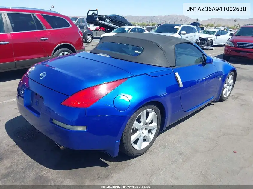 2004 Nissan 350Z Touring VIN: JN1AZ36A94T002638 Lot: 45200787