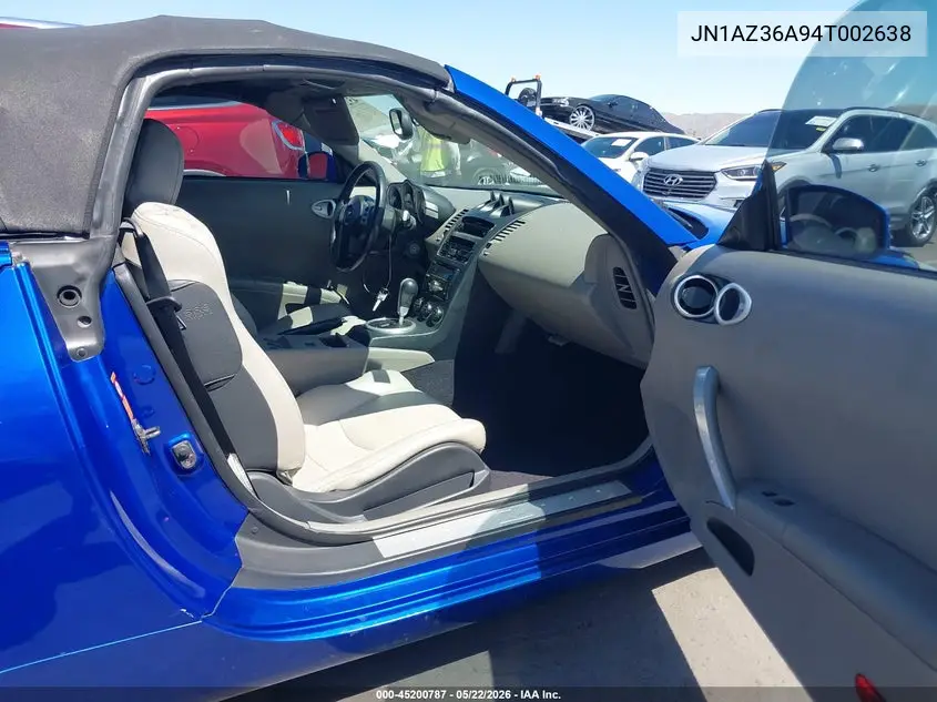 2004 Nissan 350Z Touring VIN: JN1AZ36A94T002638 Lot: 45200787