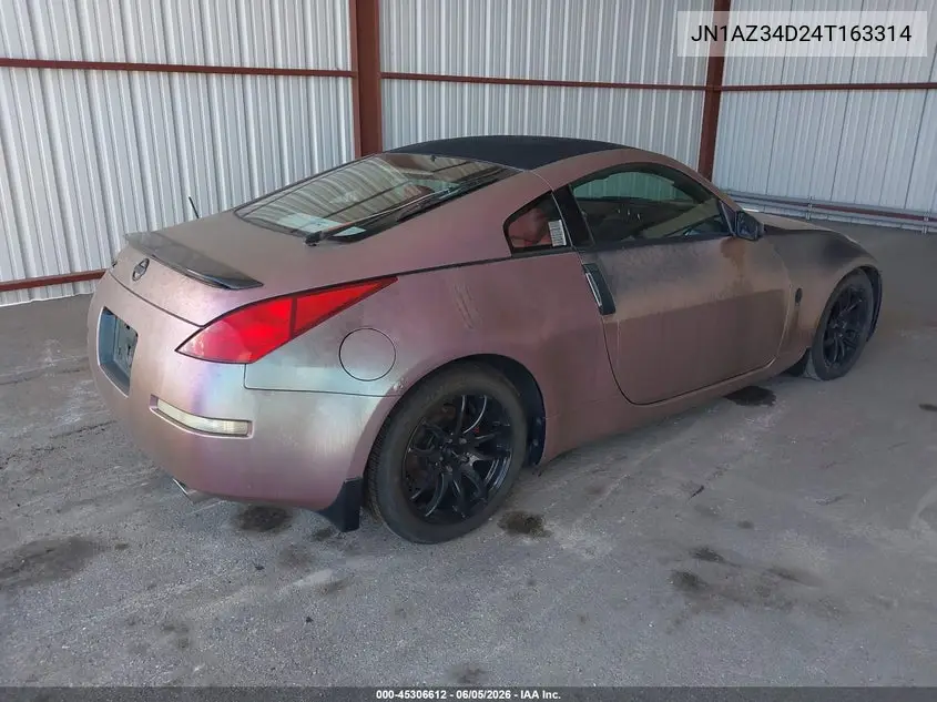 2004 Nissan 350Z Touring VIN: JN1AZ34D24T163314 Lot: 45306612