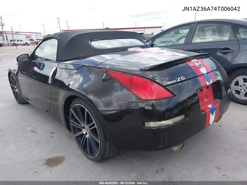 2004 Nissan 350Z Touring VIN: JN1AZ36A74T006042 Lot: 45352200