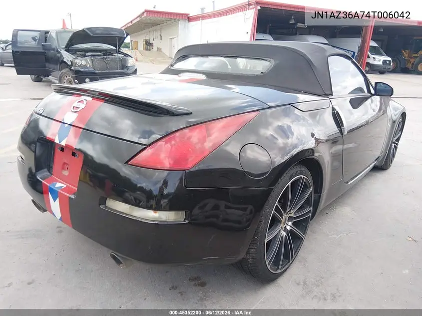 2004 Nissan 350Z Touring VIN: JN1AZ36A74T006042 Lot: 45352200