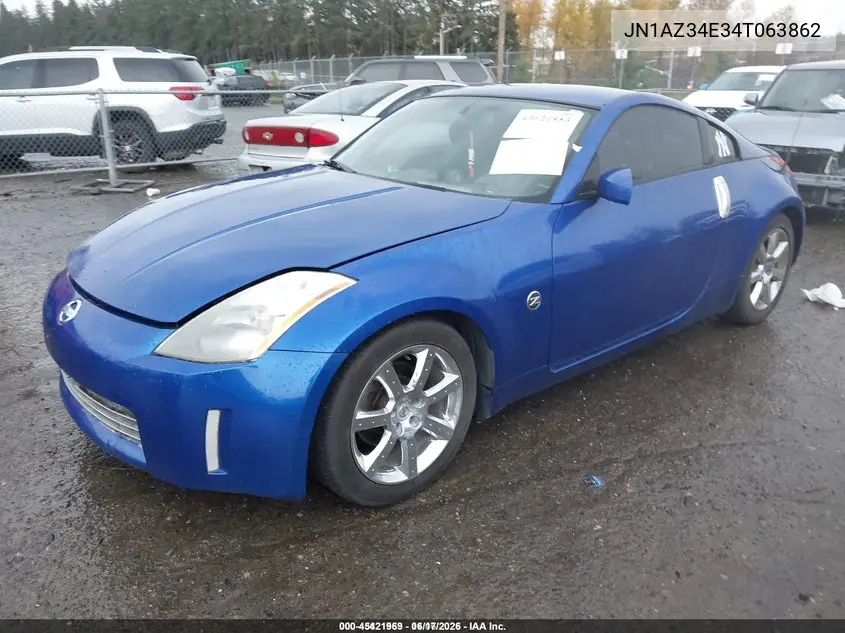 2004 Nissan 350Z Enthusiast VIN: JN1AZ34E34T063862 Lot: 45421969