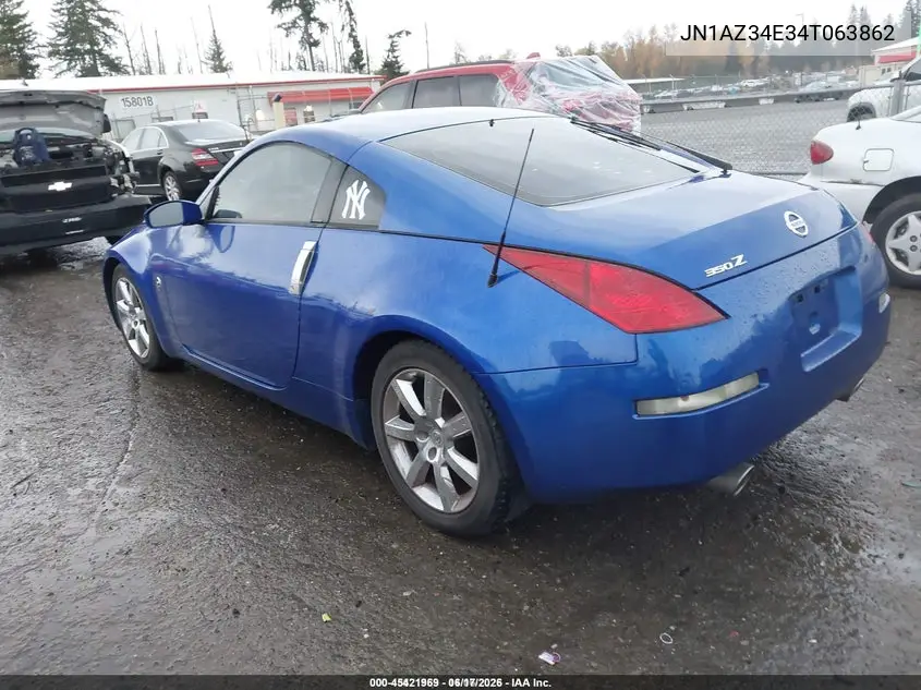 2004 Nissan 350Z Enthusiast VIN: JN1AZ34E34T063862 Lot: 45421969