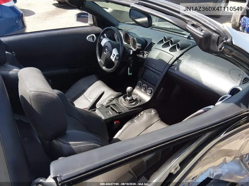 2004 Nissan 350Z Enthusiast VIN: JN1AZ36DX4T110549 Lot: 45427190