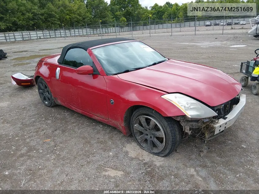 2004 Nissan 350Z Touring VIN: JN1AZ36A74M251689 Lot: 45463419