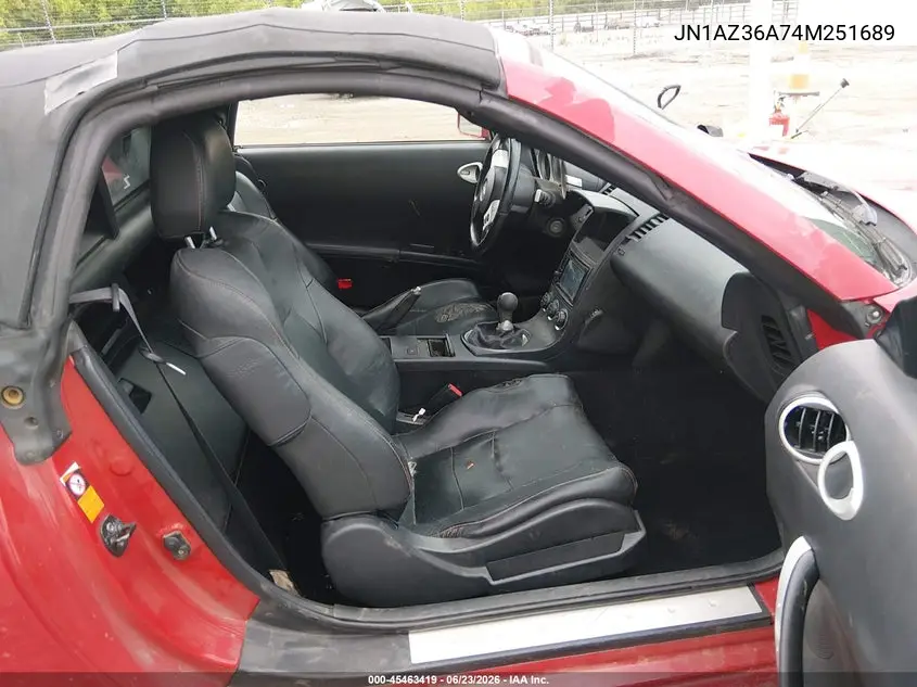 2004 Nissan 350Z Touring VIN: JN1AZ36A74M251689 Lot: 45463419