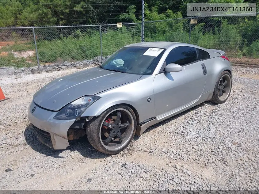 2004 Nissan 350Z VIN: JN1AZ34DX4T161360 Lot: 45508747