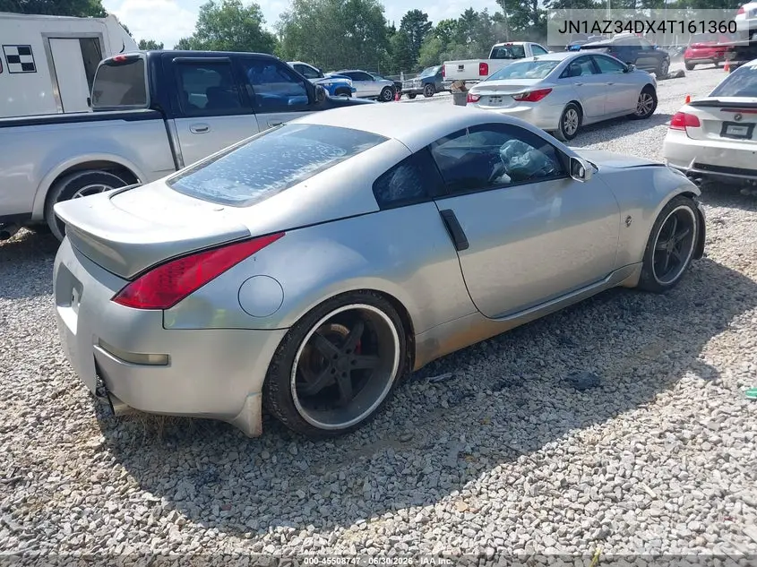 2004 Nissan 350Z VIN: JN1AZ34DX4T161360 Lot: 45508747
