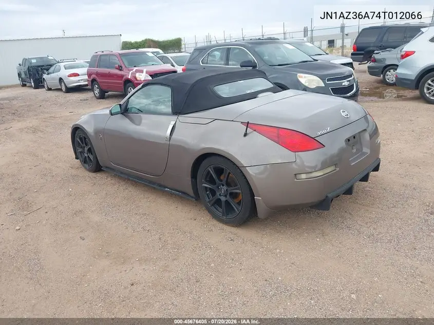 2004 Nissan 350Z Touring VIN: JN1AZ36A74T012066 Lot: 45676405