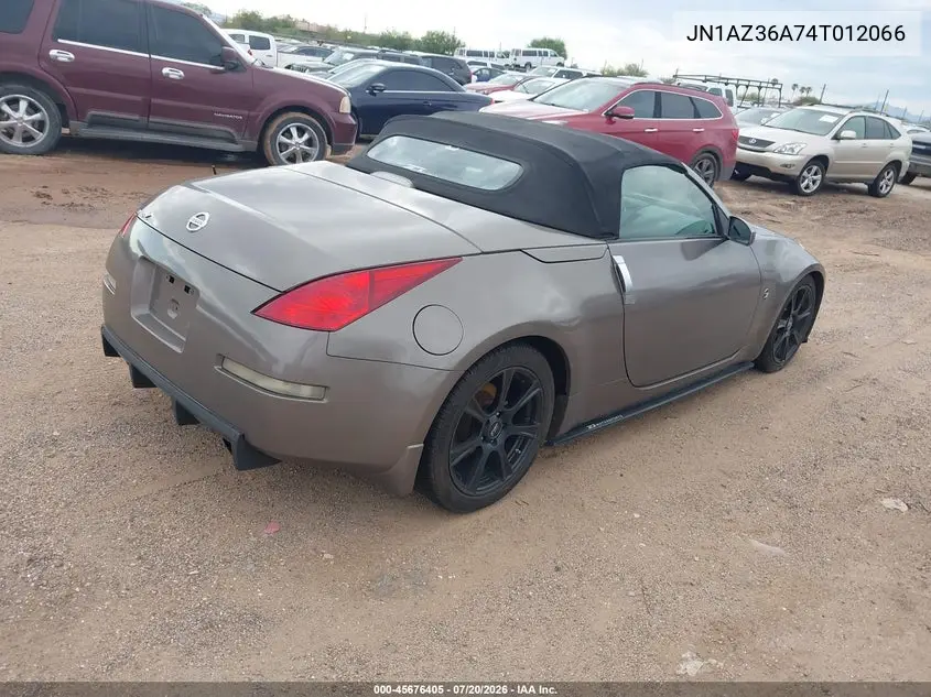 2004 Nissan 350Z Touring VIN: JN1AZ36A74T012066 Lot: 45676405