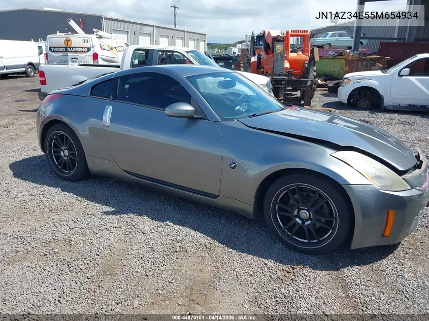 2005 Nissan 350Z Touring VIN: JN1AZ34E55M654934 Lot: 44870181