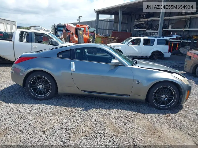 2005 Nissan 350Z Touring VIN: JN1AZ34E55M654934 Lot: 44870181