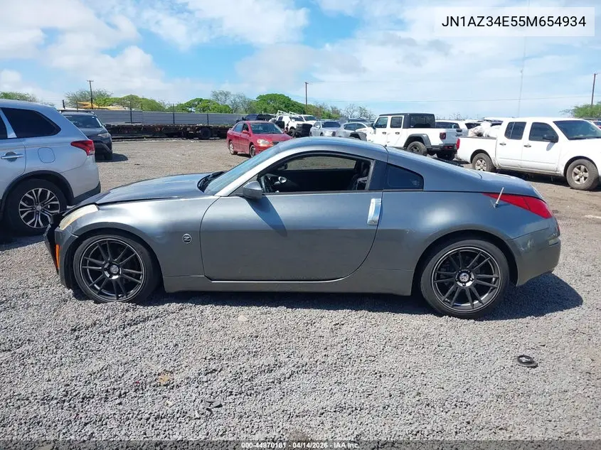 2005 Nissan 350Z Touring VIN: JN1AZ34E55M654934 Lot: 44870181
