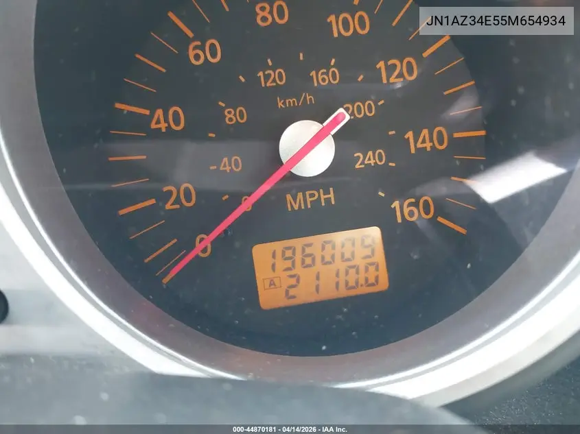 2005 Nissan 350Z Touring VIN: JN1AZ34E55M654934 Lot: 44870181