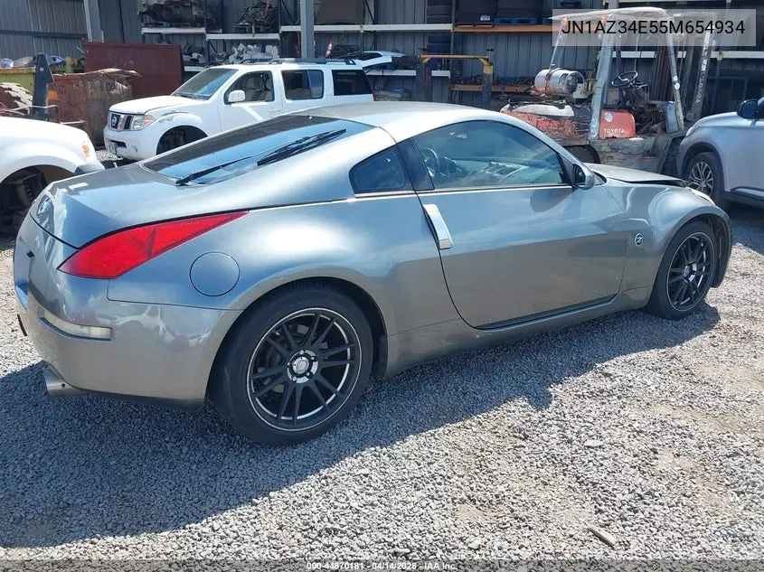 2005 Nissan 350Z Touring VIN: JN1AZ34E55M654934 Lot: 44870181