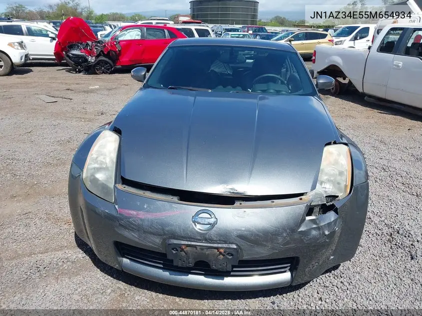 2005 Nissan 350Z Touring VIN: JN1AZ34E55M654934 Lot: 44870181