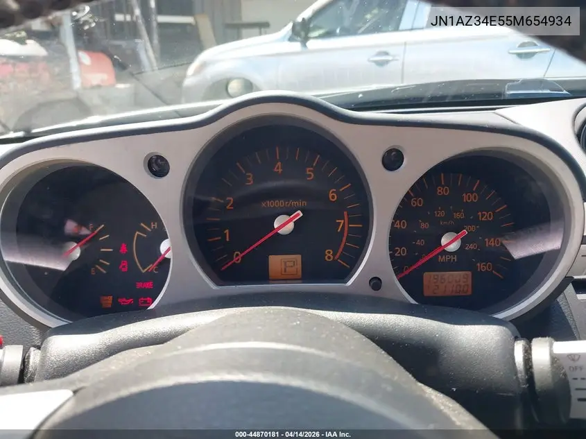 2005 Nissan 350Z Touring VIN: JN1AZ34E55M654934 Lot: 44870181