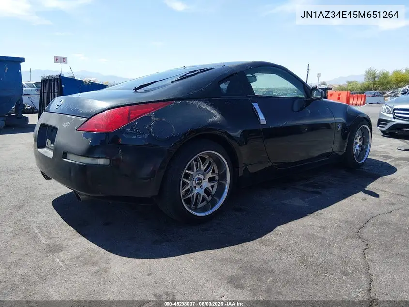2005 Nissan 350Z Touring VIN: JN1AZ34E45M651264 Lot: 45298037
