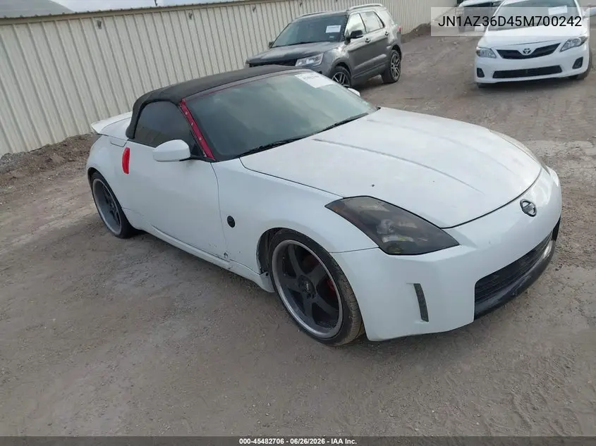 2005 Nissan 350Z Enthusiast VIN: JN1AZ36D45M700242 Lot: 45482706