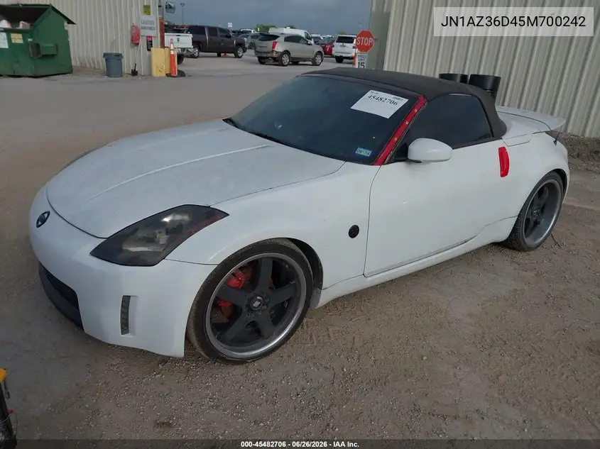 2005 Nissan 350Z Enthusiast VIN: JN1AZ36D45M700242 Lot: 45482706