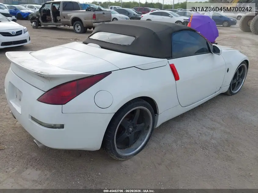 2005 Nissan 350Z Enthusiast VIN: JN1AZ36D45M700242 Lot: 45482706