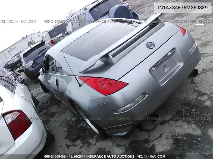2006 Nissan 350Z Coupe VIN: JN1AZ34E76M350389 Lot: 21369459