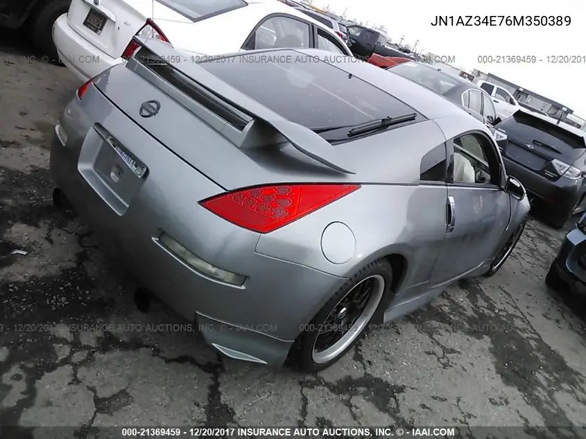 2006 Nissan 350Z Coupe VIN: JN1AZ34E76M350389 Lot: 21369459