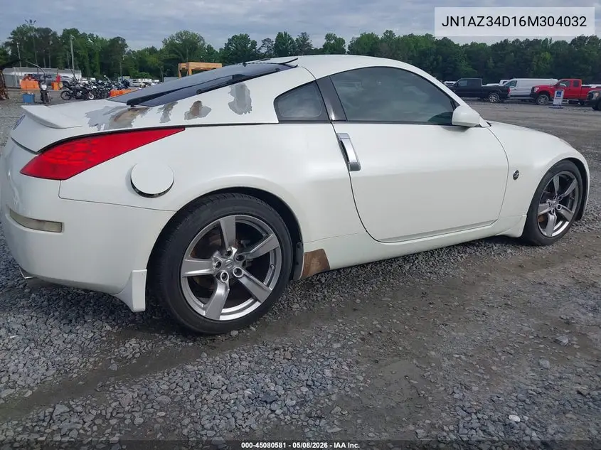2006 Nissan 350Z Touring VIN: JN1AZ34D16M304032 Lot: 45080581