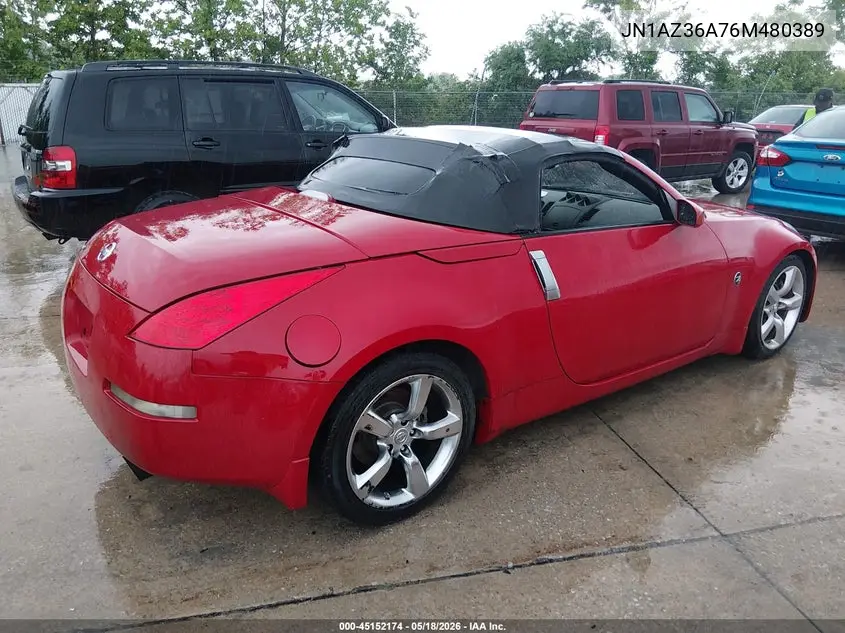 2006 Nissan 350Z Touring VIN: JN1AZ36A76M480389 Lot: 45152174