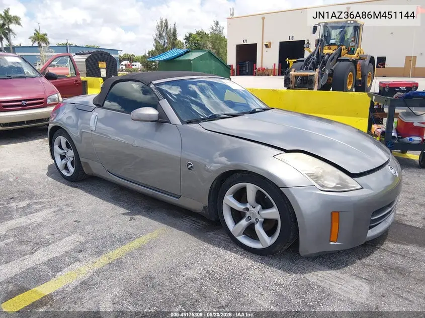 2006 Nissan 350Z Touring VIN: JN1AZ36A86M451144 Lot: 45175309
