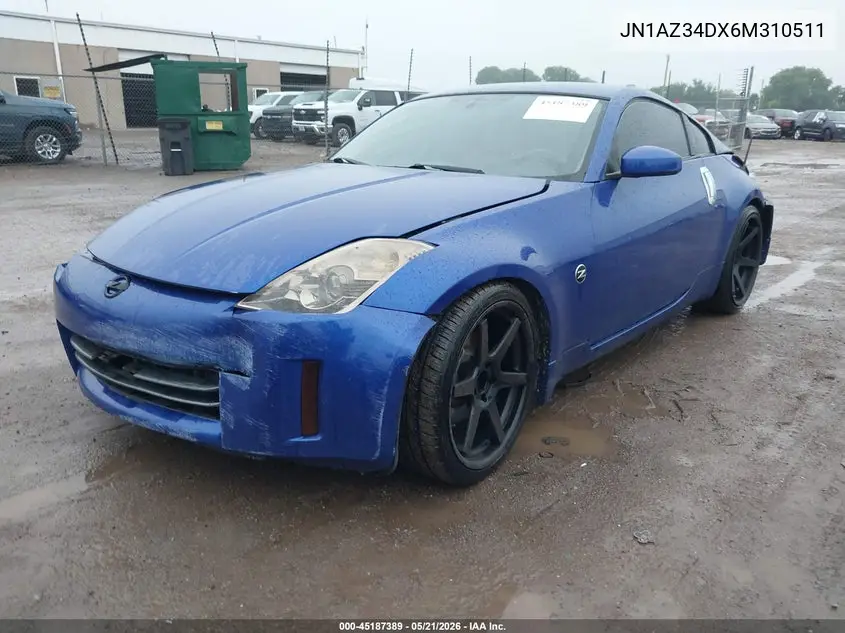 2006 Nissan 350Z Touring VIN: JN1AZ34DX6M310511 Lot: 45187389