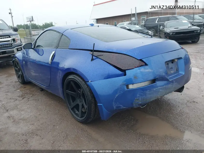 2006 Nissan 350Z Touring VIN: JN1AZ34DX6M310511 Lot: 45187389