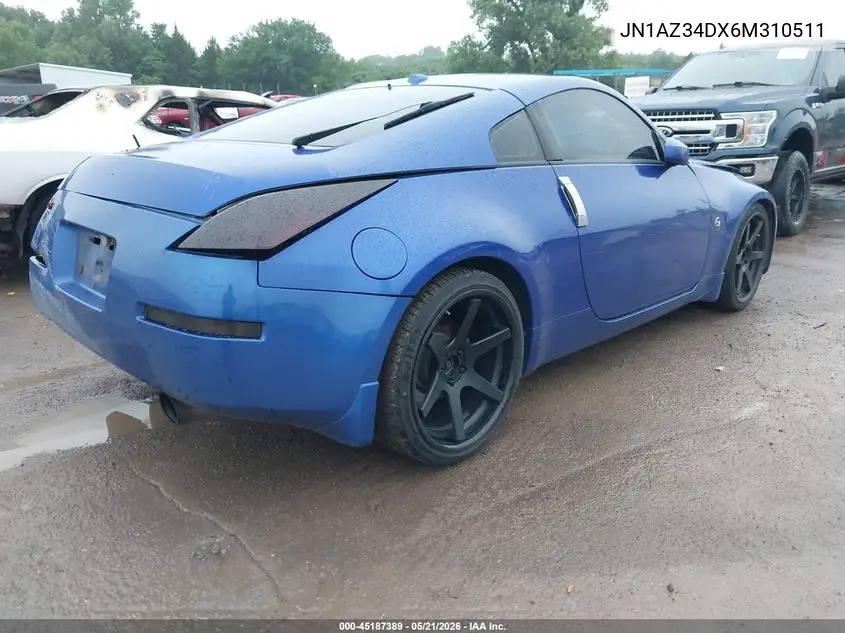 2006 Nissan 350Z Touring VIN: JN1AZ34DX6M310511 Lot: 45187389
