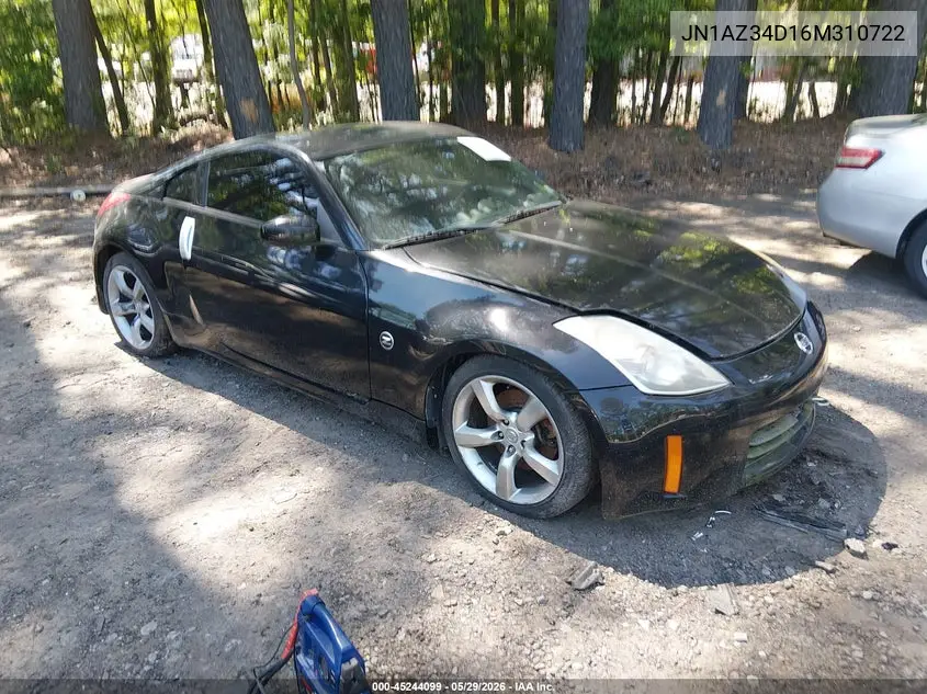 2006 Nissan 350Z Enthusiast VIN: JN1AZ34D16M310722 Lot: 45244099