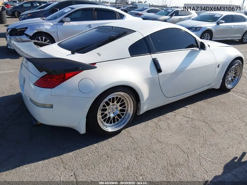2006 Nissan 350Z Enthusiast VIN: JN1AZ34DX6M310671 Lot: 45249465