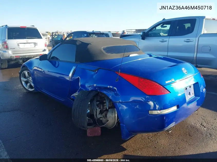 2006 Nissan 350Z Touring VIN: JN1AZ36A46M450718 Lot: 45345933