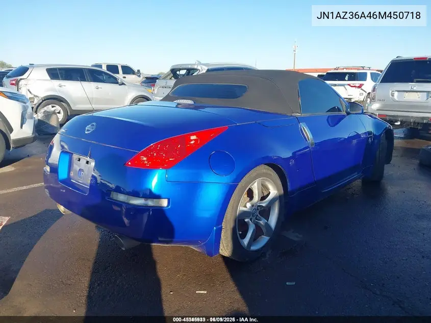 2006 Nissan 350Z Touring VIN: JN1AZ36A46M450718 Lot: 45345933