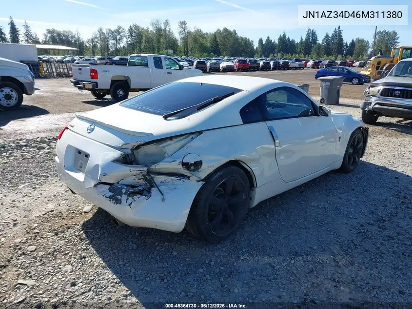 2006 Nissan 350Z Enthusiast VIN: JN1AZ34D46M311380 Lot: 45364730