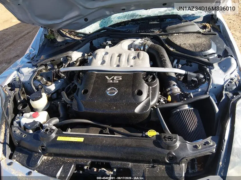 2006 Nissan 350Z Touring VIN: JN1AZ34D16M306010 Lot: 45401091