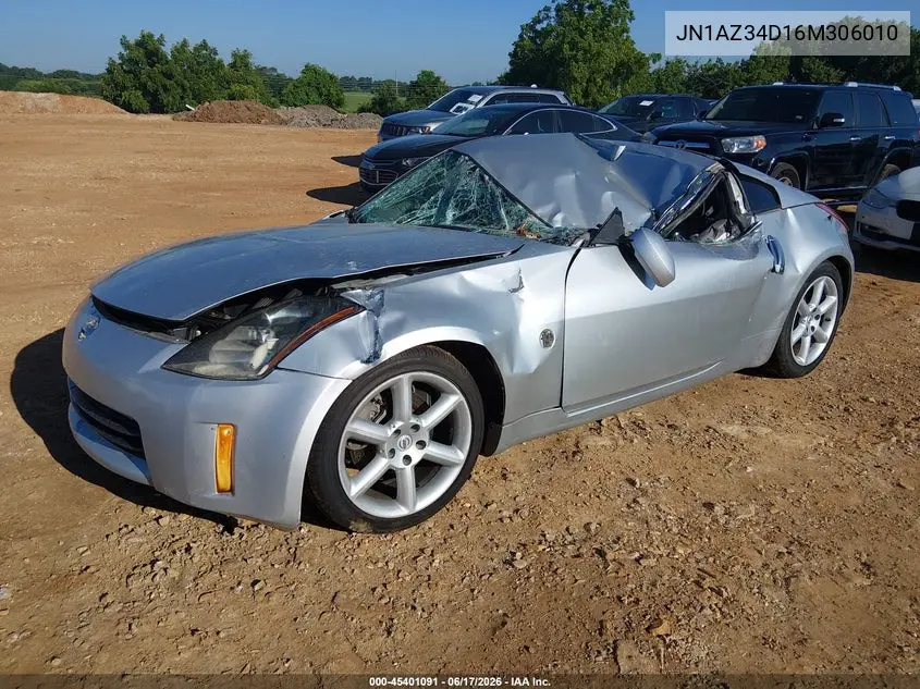 2006 Nissan 350Z Touring VIN: JN1AZ34D16M306010 Lot: 45401091